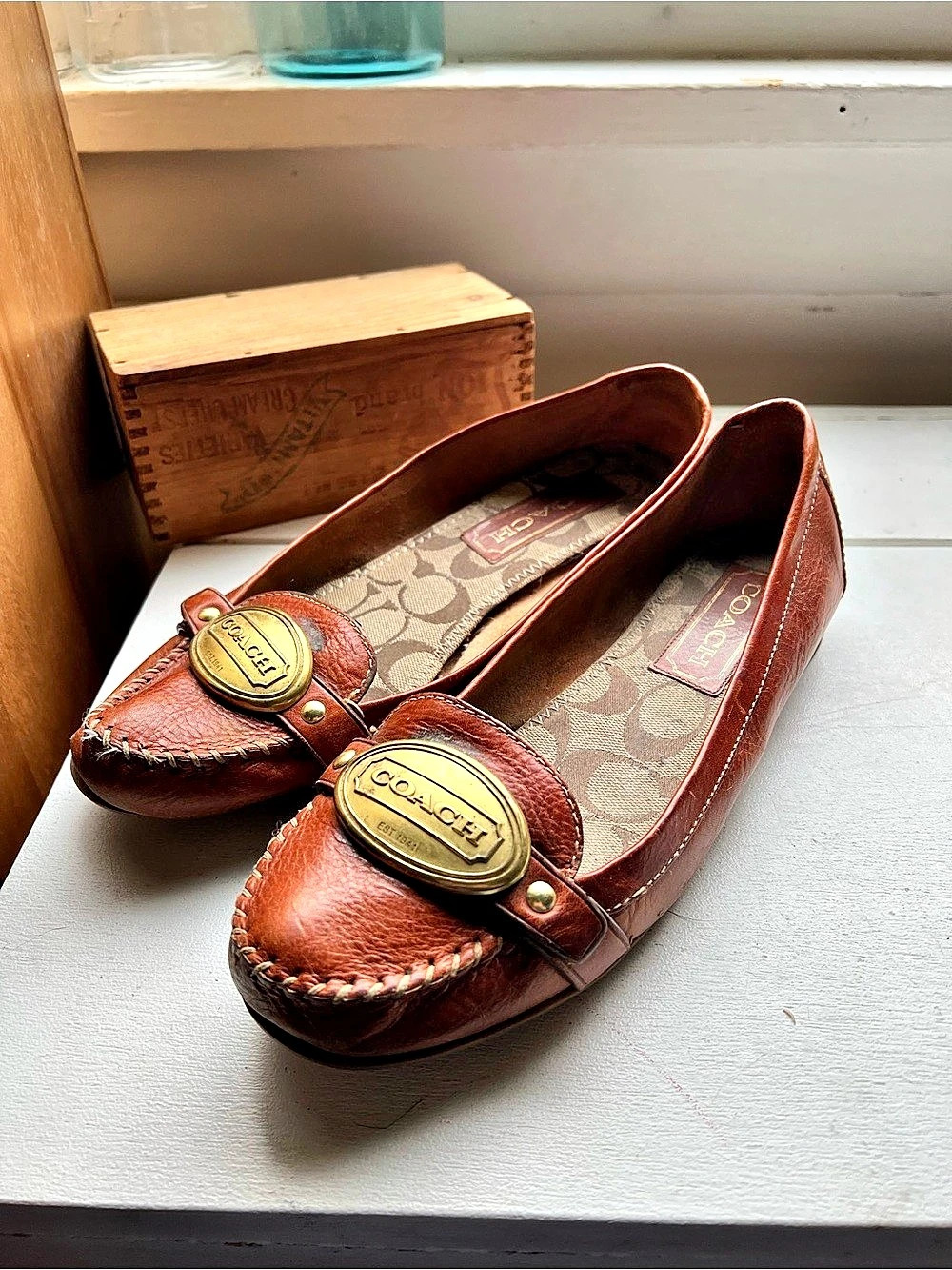 Coach Brown Leather Brown Loafers Women’s size 10